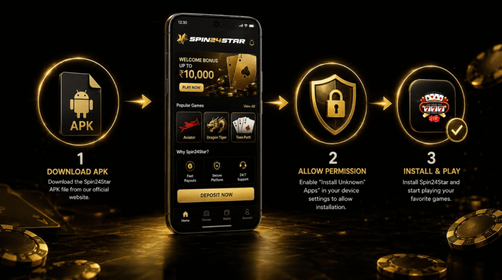 Safe installation of the Spin24Star app file on Android devices